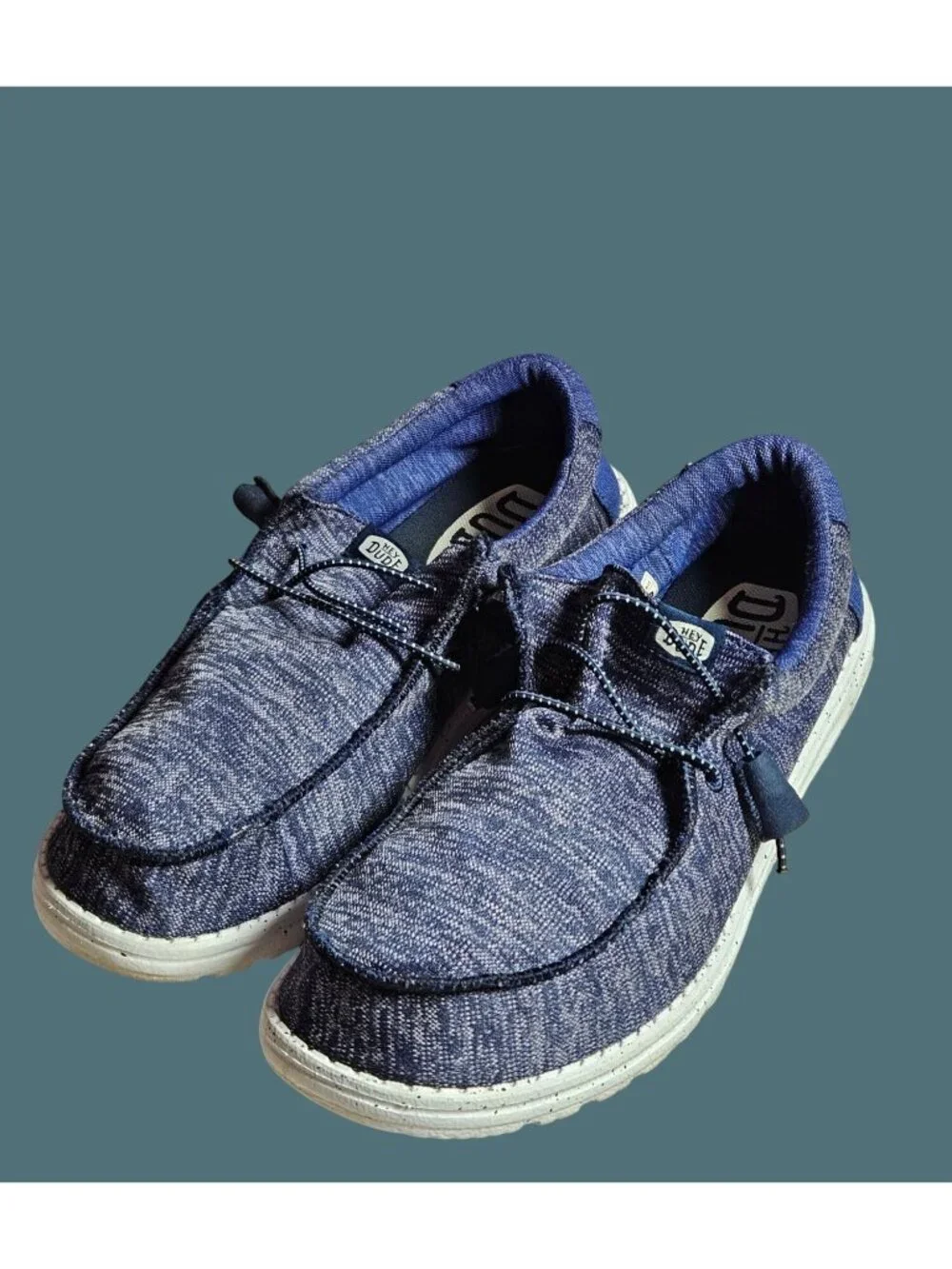 Hey Dude Wally Sport Knit Blue Lightweight Moc Toe Slip On Shoes Men Size 9